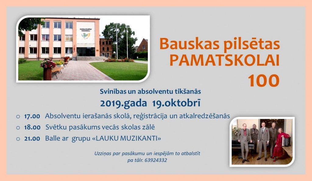 Bauskas pilsētas pamatskolai – 100