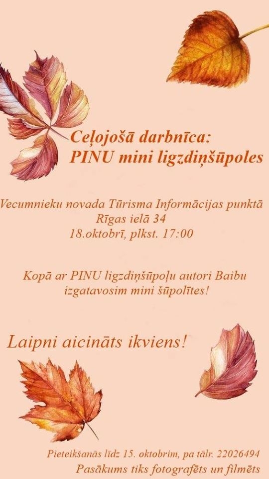 Ceļojošā darbnīca ««PINU» mini ligzdiņšūpoles» Vecumniekos