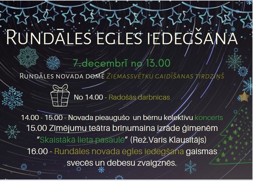 Rundāles svētku egles iedegšana