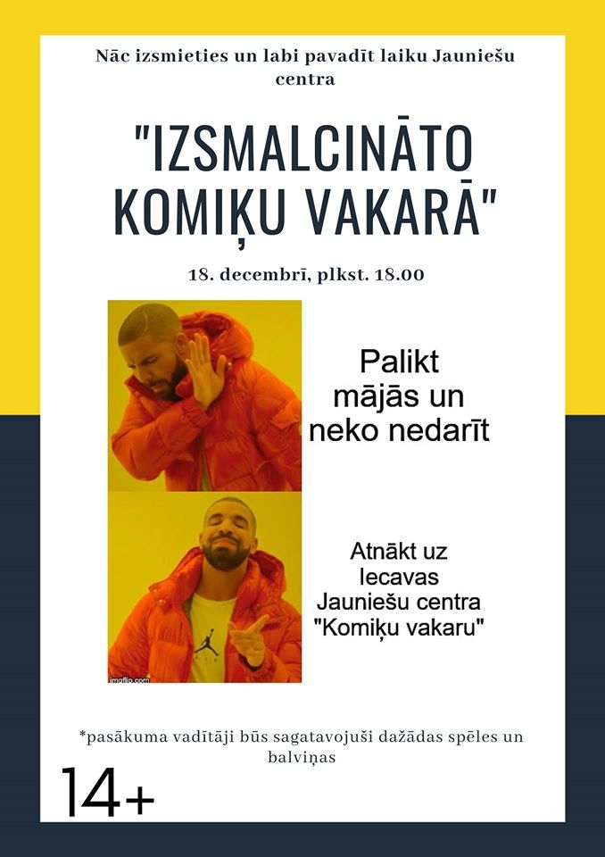 «Izsmalcināto komiķu vakars» Iecavā