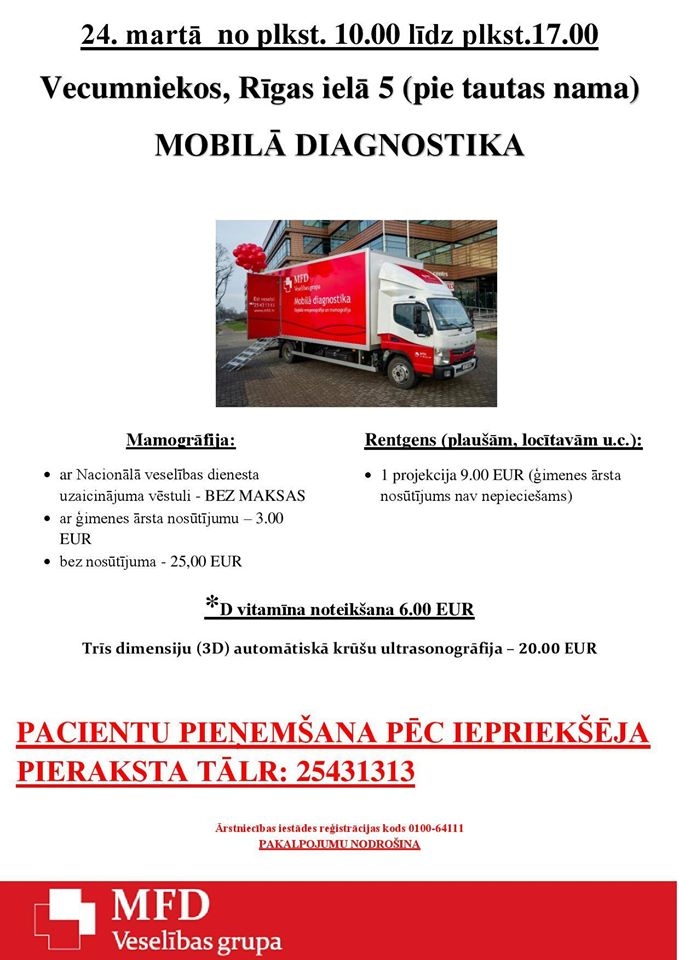 Mobilā diagnostika Vecumniekos