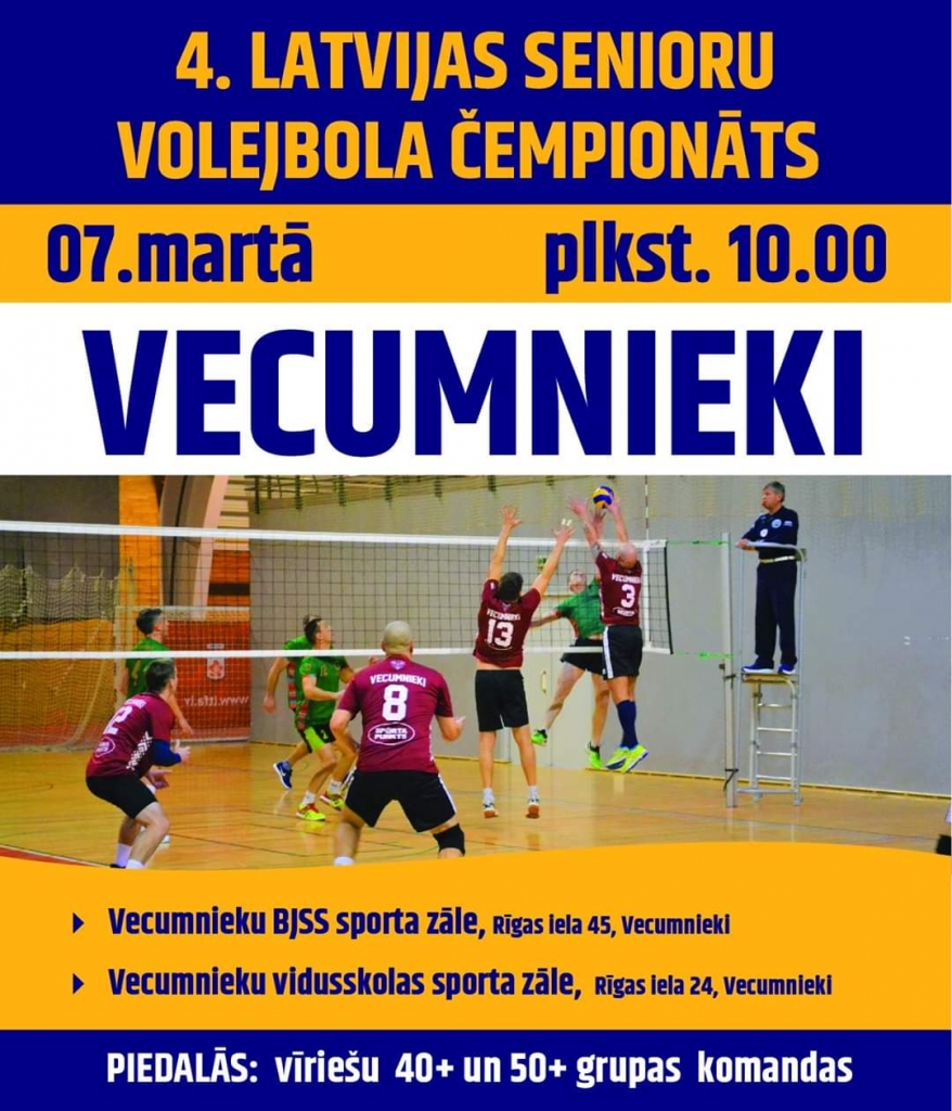 Latvijas senioru volejbola čempionāts Vecumniekos