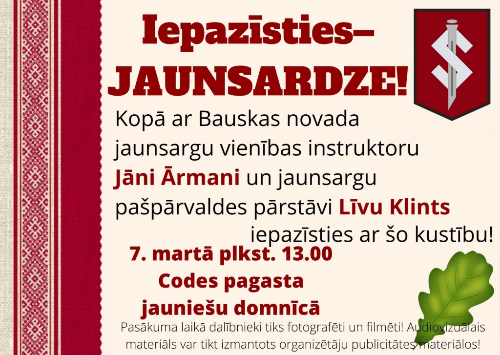 Pasākums «Iepazīsties jaunsardze» Codē