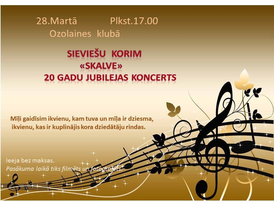 Kora «Skalve» jubilejas koncerts Ozolainē