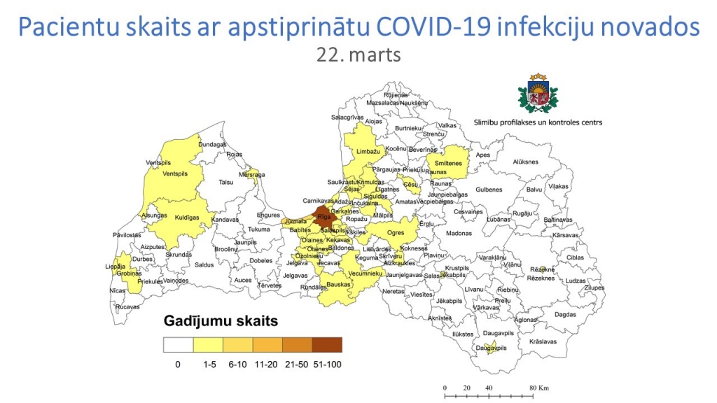 Pirmo reizi saslimšana ar «Covid-19» reģistrēta Bauskas novadā