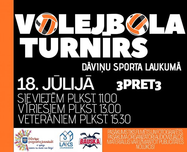 Dāviņu sporta laukumā volejbola turnīrs