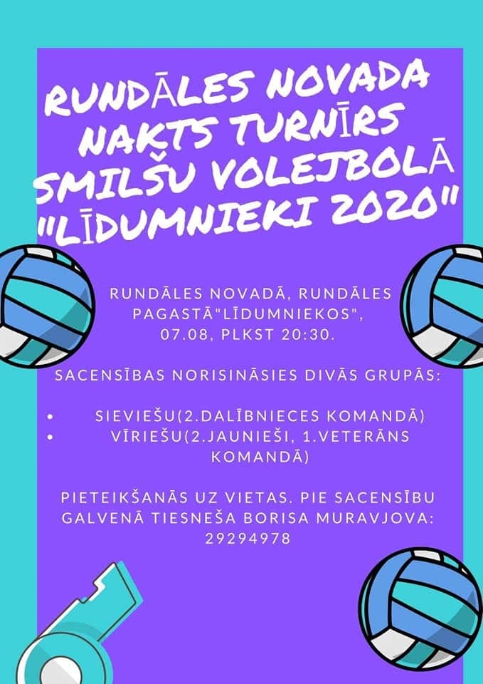 Rundāles novada nakts turnīrs smilšu volejbolā «Līdumnieki 2020»