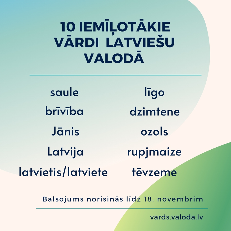 Līdz 18. novembrim turpinās balsojums par latviskāko vārdu