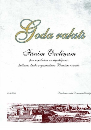 Goda rakstu piešķir Mežotnes pagasta labiekārtošanas darbu speciālistei