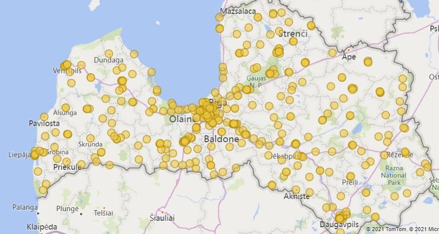 Izveidota karte ar ģimenes ārstu praksēm, kurās vakcinēs pret Covid-19