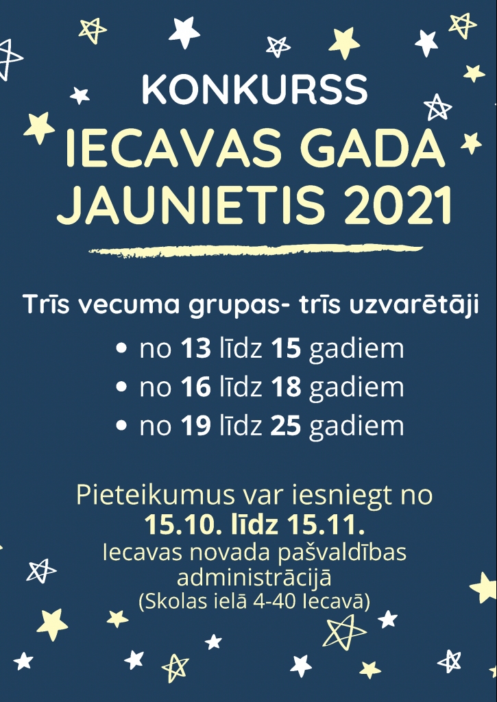 Iecavas jauniešus aicina pieteikties konkursam